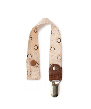 'Snakelet' Beige Shweshwe Dummy Clip