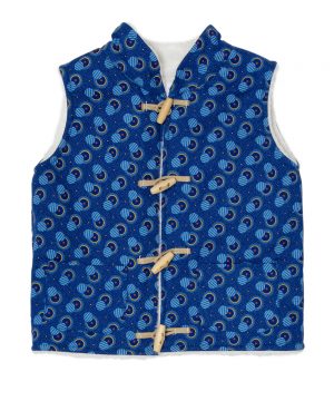 Blue Crane Bodywarmer in Blue Shweshwe