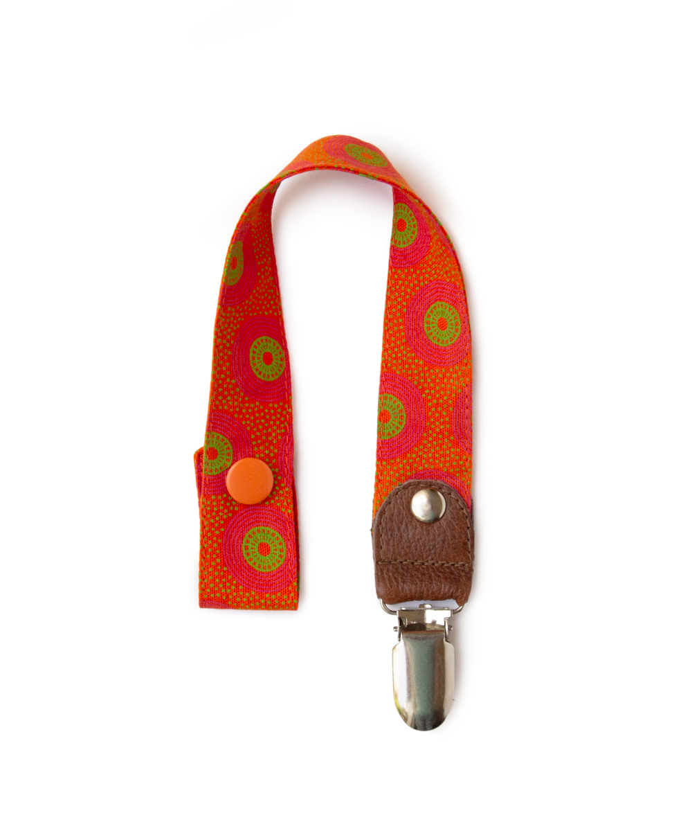 'Lil' Puffy' Orange Shweshwe Dummy Clip